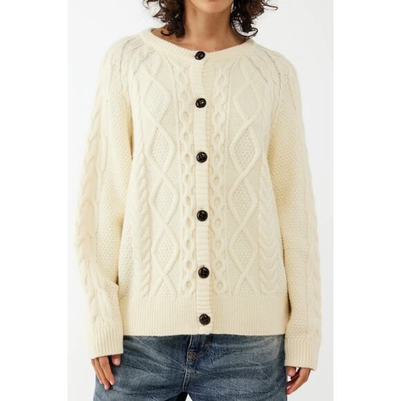 Urban Outfitters BDG Fisherman Cable Knit Cardigan Sweater Size Large - Picture 1 of 7